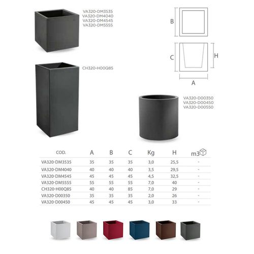 cumpără Ghiveci de exterior cub LYXO COSMOS cube pot TAUPE H 40cm x L 40cm max 17kg VA420-0400M1+120NA (Ghiveci de exterior) în Chișinău 