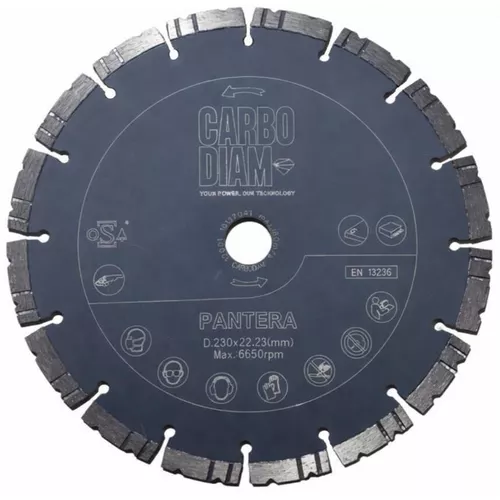 купить Диск отрезной Carbodiam PAN230 disc diamantat pt beton armat 230x22.23 AGRESIV Pantera в Кишинёве 
