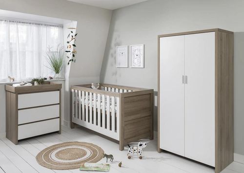 купить Кроватка Tutti Bambini 211037/1135 3 in 1 Modena White & Oak в Кишинёве 