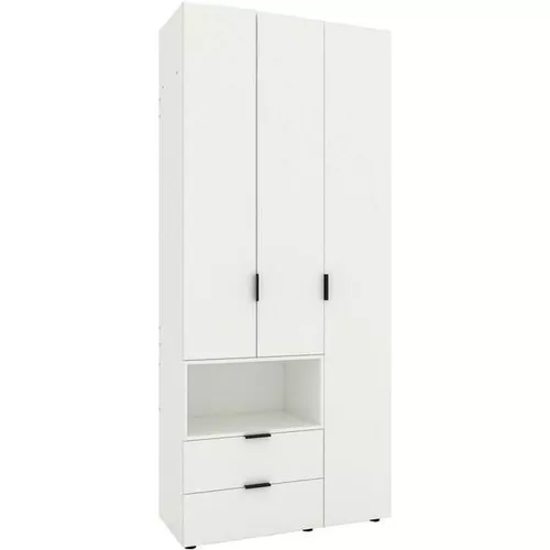 cumpără Dulap Nex Home A002L cu usi batante, 1000x420x2300mm, White Snow în Chișinău 