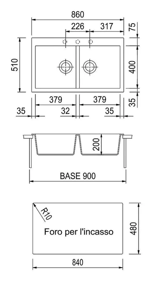 купить Мойка кухонная Plados AM8620 ELEGANCE Ultrametal в Кишинёве 