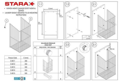 купить Фурнитура для мебели Starax хр s-8015-C 500мм в Кишинёве 