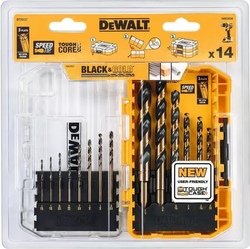 купить Сверло DeWalt DT70727 Set de burghie metal Black&Gold (14pcs) в Кишинёве 