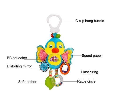cumpără Jucărie cu pandantiv Hoogar HG0104004 Baby plush toy, Blue bird în Chișinău 