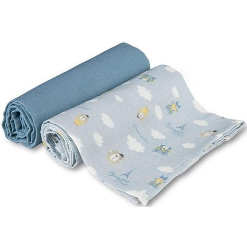 купить Аксессуар для пеленания Canpol 26/901 blu Муслиновые пелёнки 2 шт 70х70 в Кишинёве 