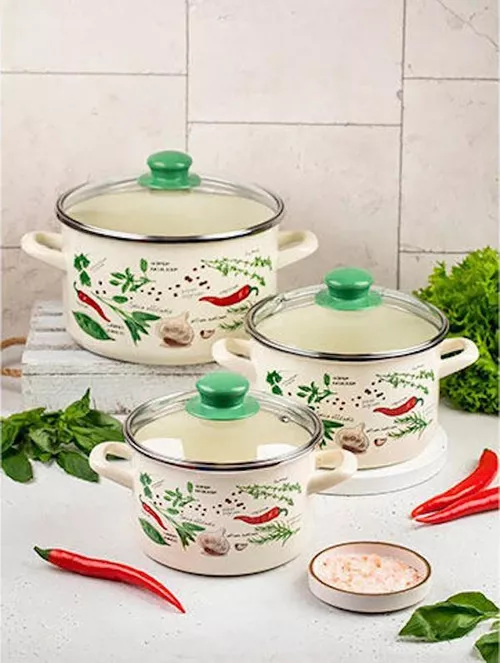 cumpără Set veselă Metalac 54176 Set emailat Condimente 3 buc (2l, 3.5l, 5l) în Chișinău 