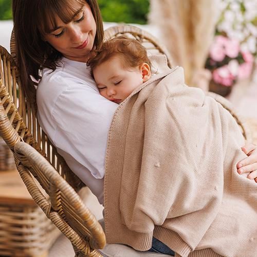 cumpără Lenjerie de pat pentru copii BabyOno 1671/02 Patura de bumbac cu captuseala de flanel (bej) în Chișinău 