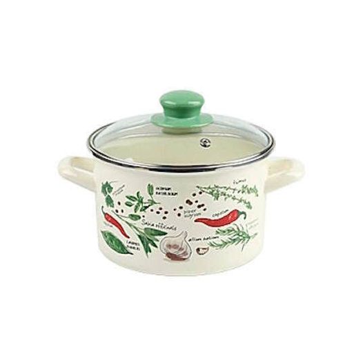 купить Кастрюля Promstore 54174 эмалированная емкость для специй 18 см, 3 л, стеклянная крышка Специи в Кишинёве 