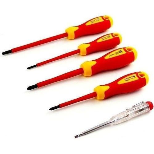 cumpără Set de unelte de mână Hoegert Set 4 surubelnite electrician + 1 surubelnita tester HT1S994 în Chișinău 