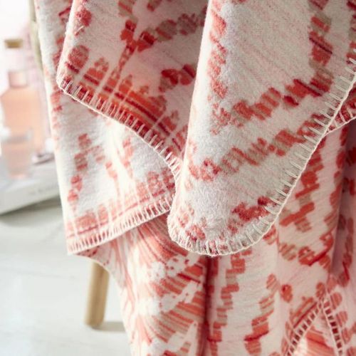 cumpără Textile de casă Ibena 1800/200 Jacquard Baumwolldecke Kailua mith GOTS Zertifikat Redorange/ivory în Chișinău 