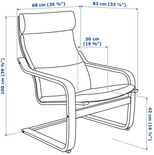 cumpără Fotoliu Ikea Poang (Furnir Mesteacăn/Skiftebo Galben) în Chișinău 