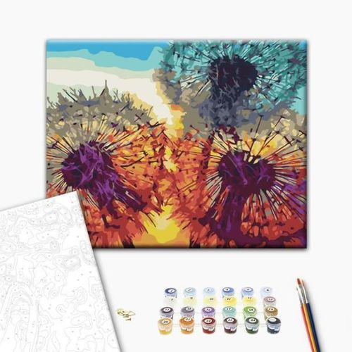 cumpără Tablou pe numere BrushMe RBS35646FC 30x40сm (fără cutie) Păpădii la apus în Chișinău 