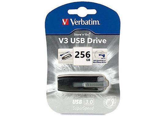 cumpără 256GB USB Flash Drive Verbatim Store 'n' Go V3 256GB, Black, USB 3.0, 49168 (memorie portabila Flash USB/внешний накопитель флеш память USB) în Chișinău 