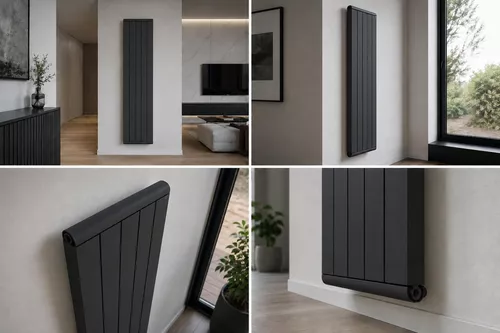 cumpără Radiator Carisa BUTERFLY 1800x396 9016 TEX Black (5 elem) dt30=470w alum în Chișinău 