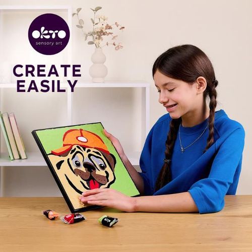 купить Набор для творчества Okto 20029 Pictură pe numere 3D cu plastilină ușoară 29x29сm, Mops в Кишинёве 