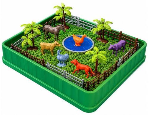 купить Набор для творчества Play Toys 3493 DIY Animale de fermă, dioramă cu nisip cinetic (Nikola Tesla) в Кишинёве 