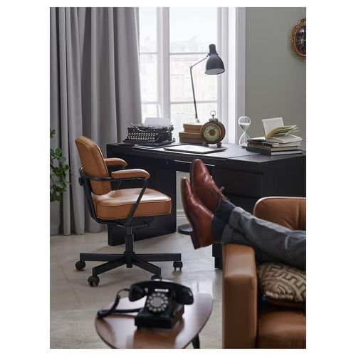 купить Офисный стол Ikea Malm 140x65 cm (Negru-maro) в Кишинёве 