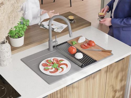 купить Мойка кухонная Primagran Copenhagen 780-50 Top Grey + accesorii 500x780 MKHKS в Кишинёве 