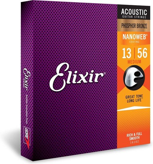 купить Струна для музыкального инструмента Elixir Nanoweb Acoustic Phosphor-Bronze Medium 16102 в Кишинёве 