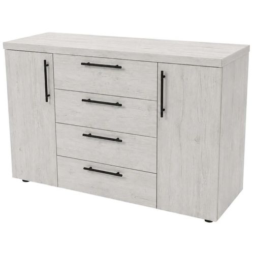 купить Комод Mashtab S12539 Madrid 4 sertare Stejar Alb Dublă (1200x430x800) в Кишинёве 