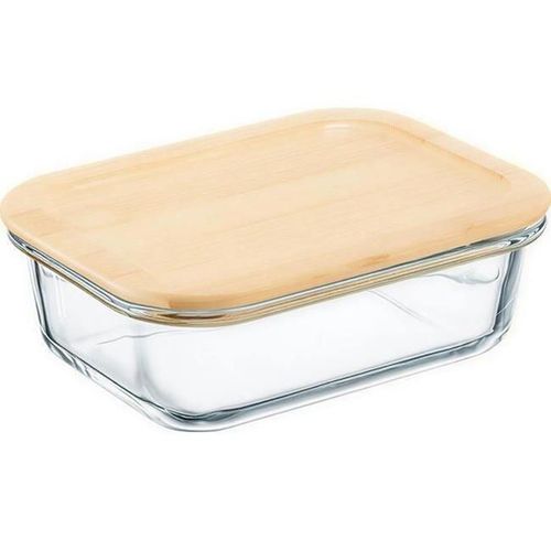 cumpără Container alimentare Ambition 67546 Glass Container 600ml with Bamboo Cover, Natural, în Chișinău 