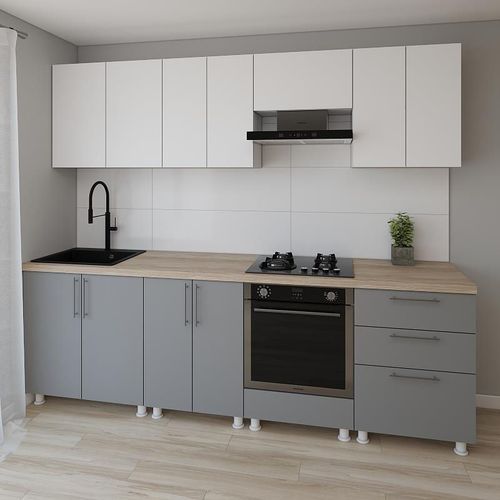 купить Мебель для кухни Smartex (30152) K4 260сm Alb+Grafit в Кишинёве 