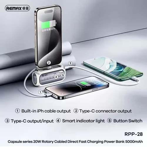 cumpără Acumulator extern USB (Powerbank) Remax RPP-28 5KmAh FC 20W Grey în Chișinău 