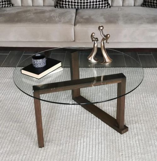 купить Журнальный столик Trendy Yuvarlak Cam Orta Sehpa S300 80x41x80cm в Кишинёве 