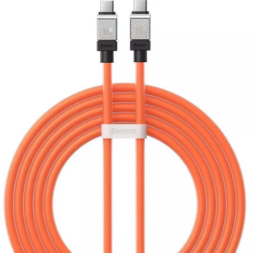 купить Кабель для моб. устройства Baseus CAKW000307 CoolPlay Series Type-C to Type-C 5A 100W 2m, Orange в Кишинёве 