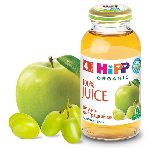 Suc HIPP de mere si struguri (4+ luni) 200 ml 