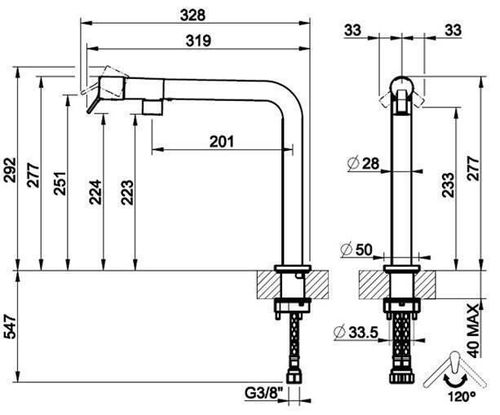 купить Смеситель кухонный Gessi 60073-299 Fisso Matte Black в Кишинёве 