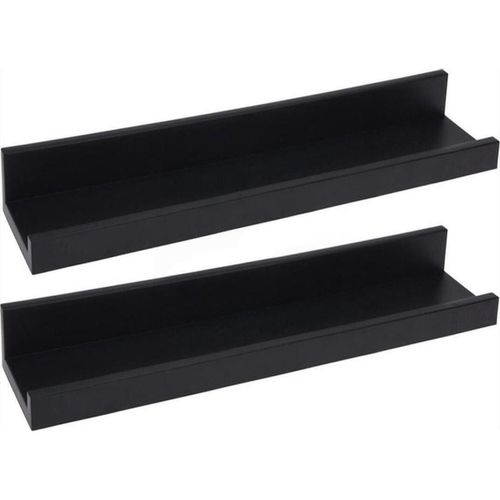 cumpără Raft decorativ H&S 49353 Set rafturi suspendabile 2buc 30x10x5cm, mdf, negru în Chișinău 