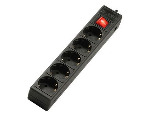 купить Фильтр импульсных помех SVEN Optima Base Black 5 sockets, 3m (Priza cu protectie - prelungitor/basic surge protection) в Кишинёве 