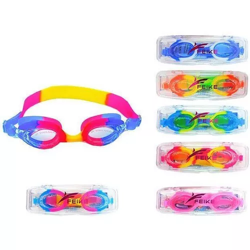 купить Аксессуар для плавания Promstore 38318 Очки для плавания детские Feike неон, в футляре в Кишинёве 
