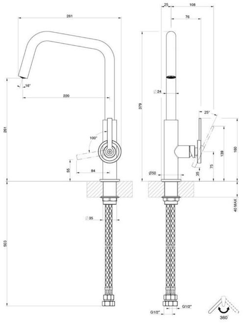 cumpără Bateria bucătărie Gessi 60201-031 Officine V Chrome în Chișinău 