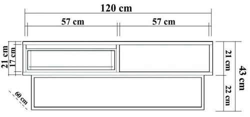 купить Журнальный столик Trendy Dale 120x43x60 см в Кишинёве 