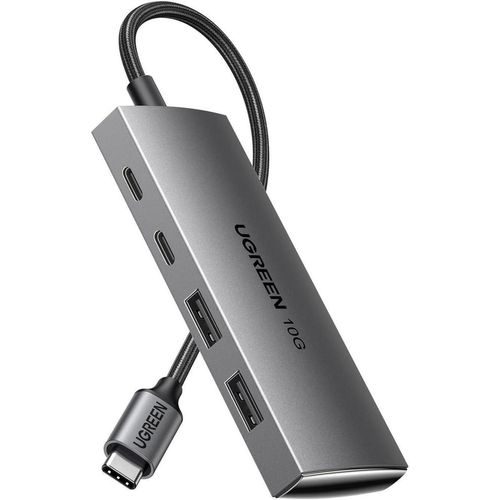 cumpără Adaptor de rețea USB Ugreen 30758 HUB 4in1 Type-C 3.0 to 2*Type-C 3.2 + 2*USB 3.1 CM480, Silver în Chișinău 