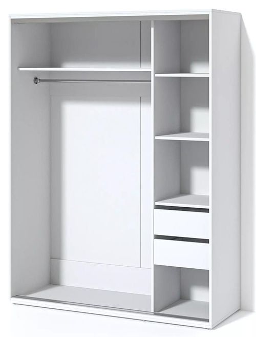 cumpără Dulap Fabrik Home Купе 1600 (1 зеркало + 1 ДСП ) белый ясень în Chișinău 