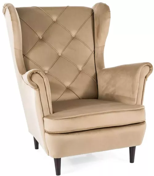 купить Кресло Signal Lady Velvet (Beige/Wenge) в Кишинёве 