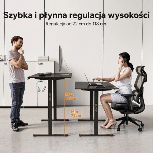 купить Офисный стол Sense7 Nojo Light 140x70 Black в Кишинёве 