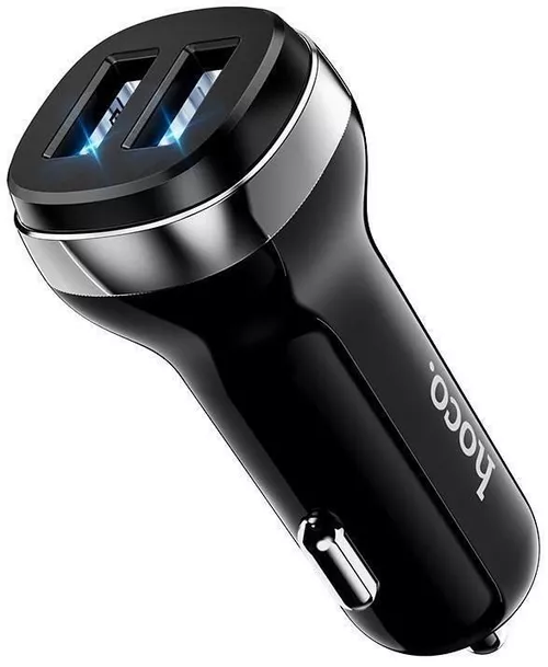 купить Зарядное устройство для автомобиля Hoco Z40, Black (2xUSB with Type-C Cable) в Кишинёве 