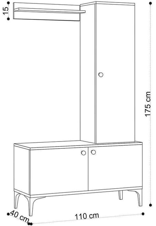 cumpără Mobilă pentru antreu Trendy Lex, StejarNegru, 110x175x40cm (GTR005938) în Chișinău 