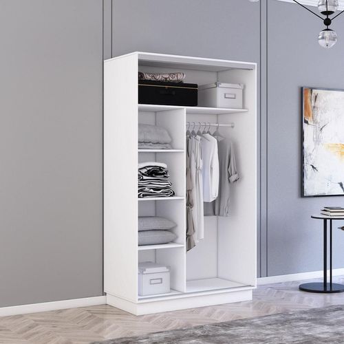 купить Шкаф Mobildor-Lux Fox uși glisante din PAL (130x60x240H cm) Alb в Кишинёве 