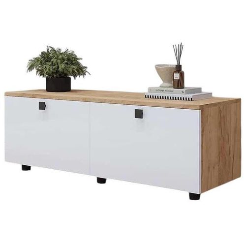 купить Тумба напольная для TV Mobildor-Lux ZEN (120x35x38H cm) Sonoma/Alb в Кишинёве 