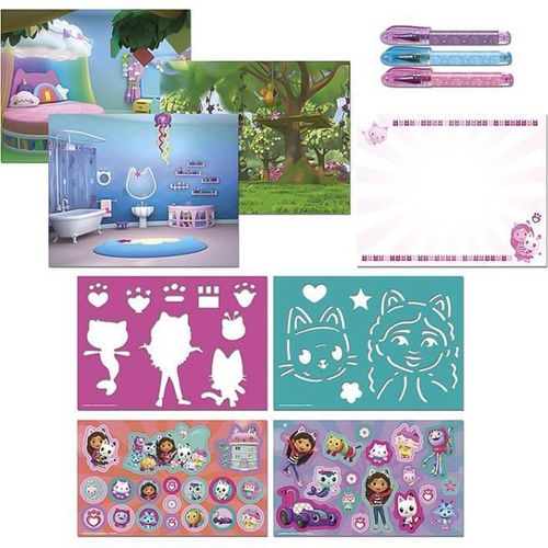 cumpără Set de creație Totum TT420359 Gabby Dollhouse, Set cu șabloane, autocolante, foi de joc, pixuri gel, 61862 în Chișinău 