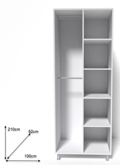 cumpără Dulap Smartex (15745) N7 100cm Alb+Stejar Deschis în Chișinău 