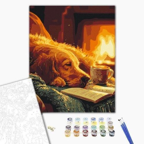 купить Картина по номерам BrushMe BS54487FC 40x50сm (fără cutie) Căldura serii в Кишинёве 