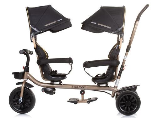 cumpără Bicicletă-cărucior Chipolino TRKHH0231EB Hip Hop ebony трицикл для близнецов în Chișinău 