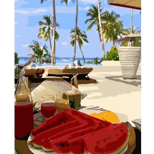 купить Картина по номерам Strateg R 9 / 4 (HH013)(40099) Pepene verde, 40x50 cm в Кишинёве 