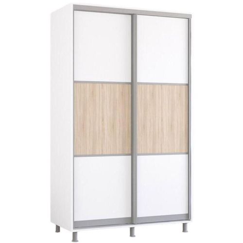 купить Шкаф Mobildor-Lux Aron cu uși glisante orizontal (130x60x200H cm) Alb Brilliant в Кишинёве 